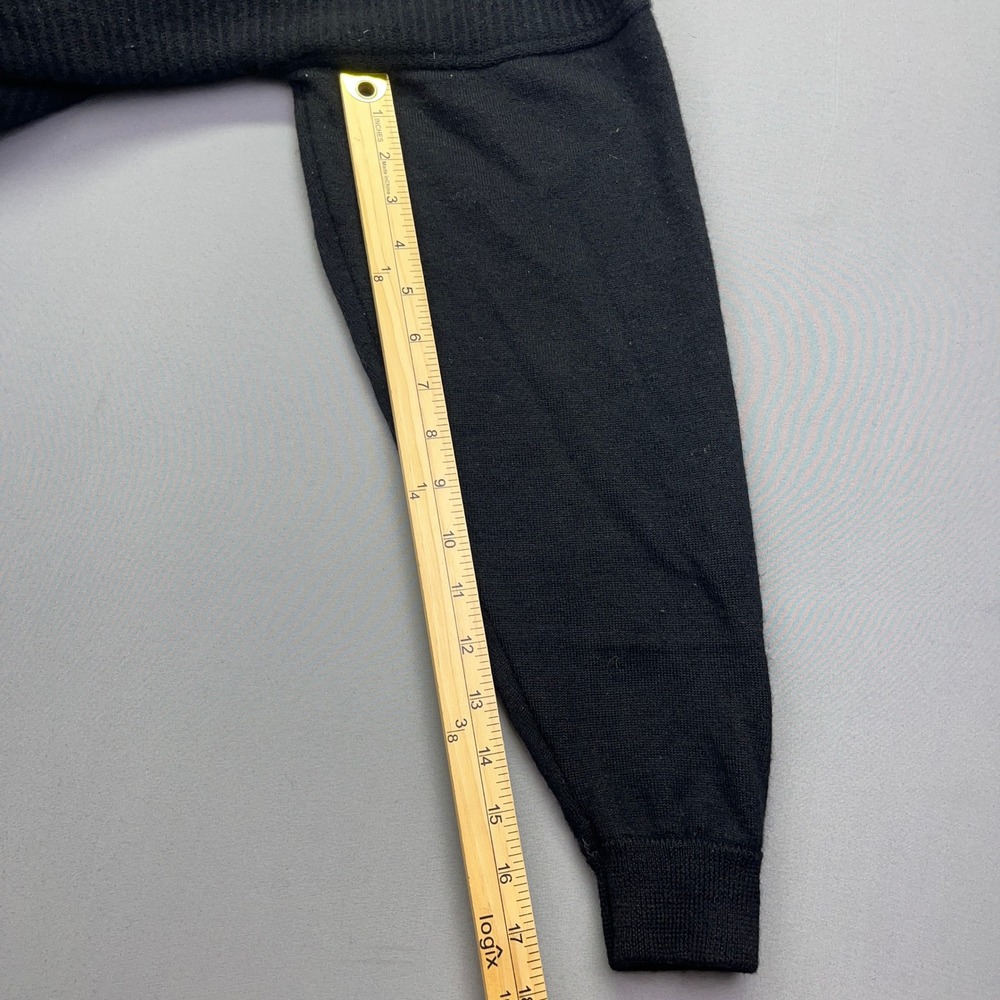VTG Esprit Wool Cardigan‎ Sweater Knit Ribbed Button Front Pockets Black Sz M - Picture 5 of 7